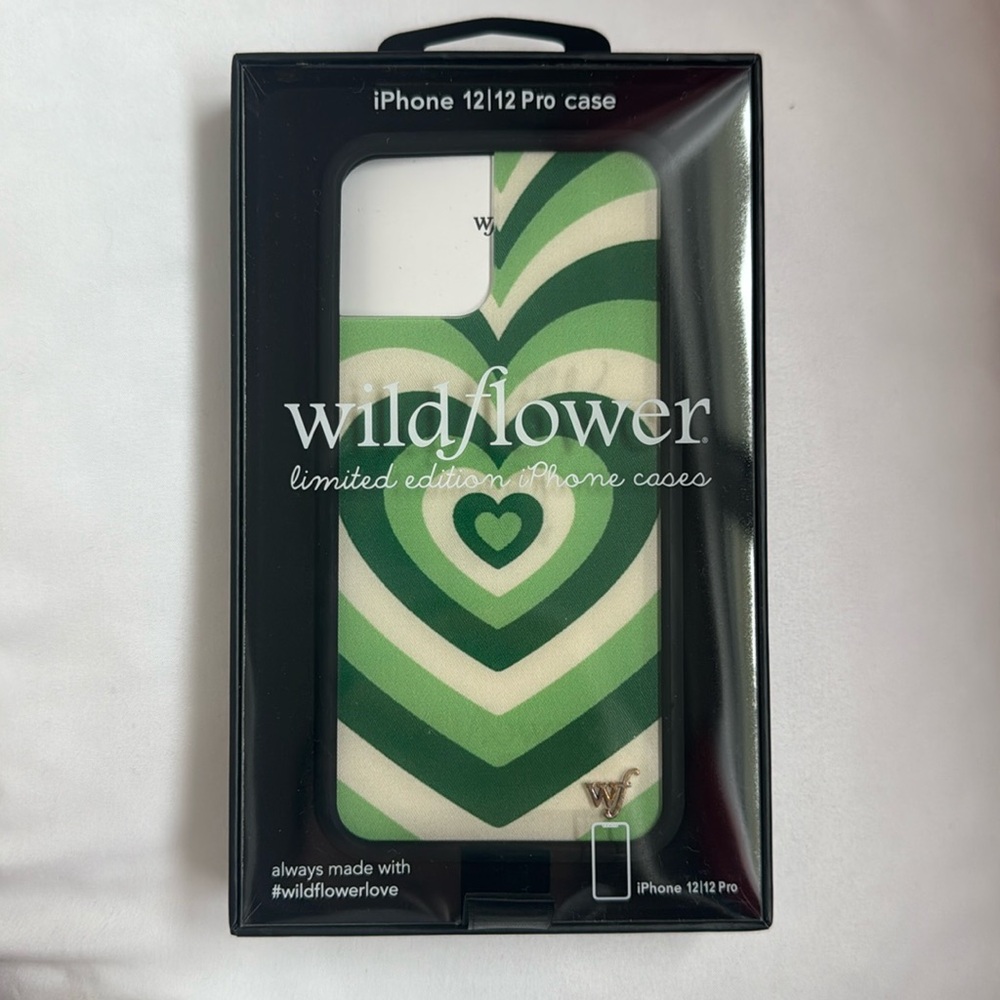 wildflower phone case - green hearts